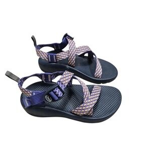 Kids Chacos Sandals Purple Yellow Woven Plaid Adjustable‎ Straps Size 3 Casual